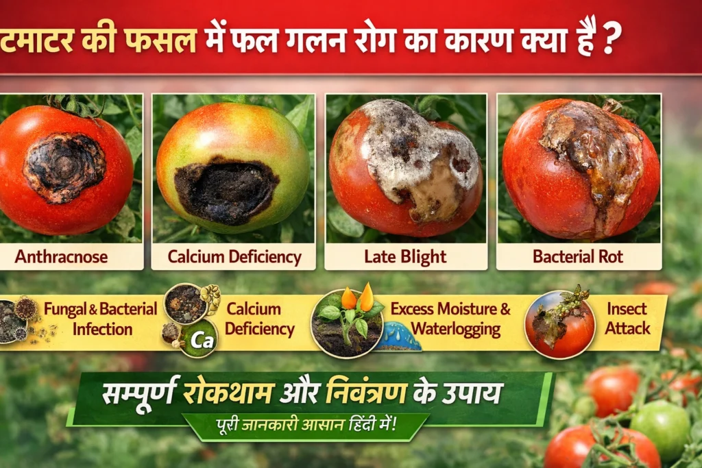 टमाटर की फसल में फल गलन रोग का कारण क्या है?