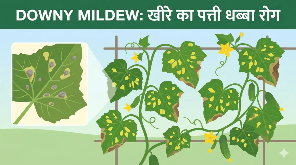Downy Mildew खीरे का पत्ती धब्बा रोग